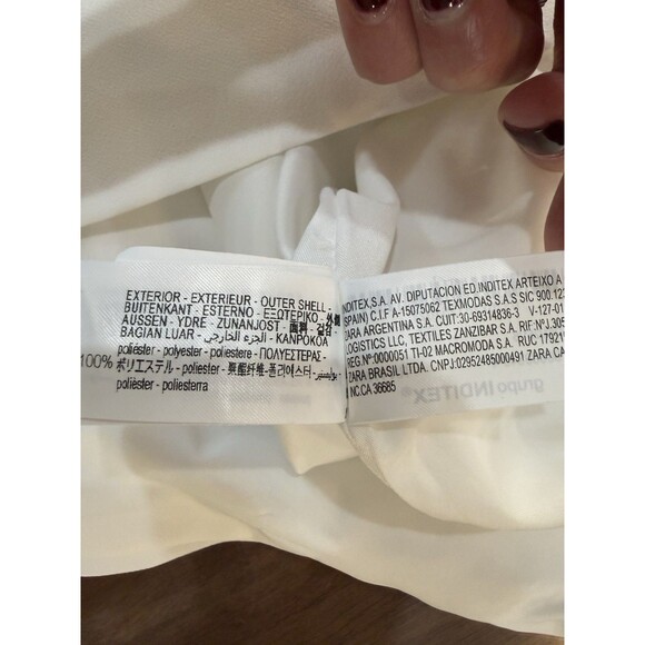 Zara Cream Patternless A-Line Shift Mini Dress Structured Sleeveless NWT Sz S - Picture 13 of 16